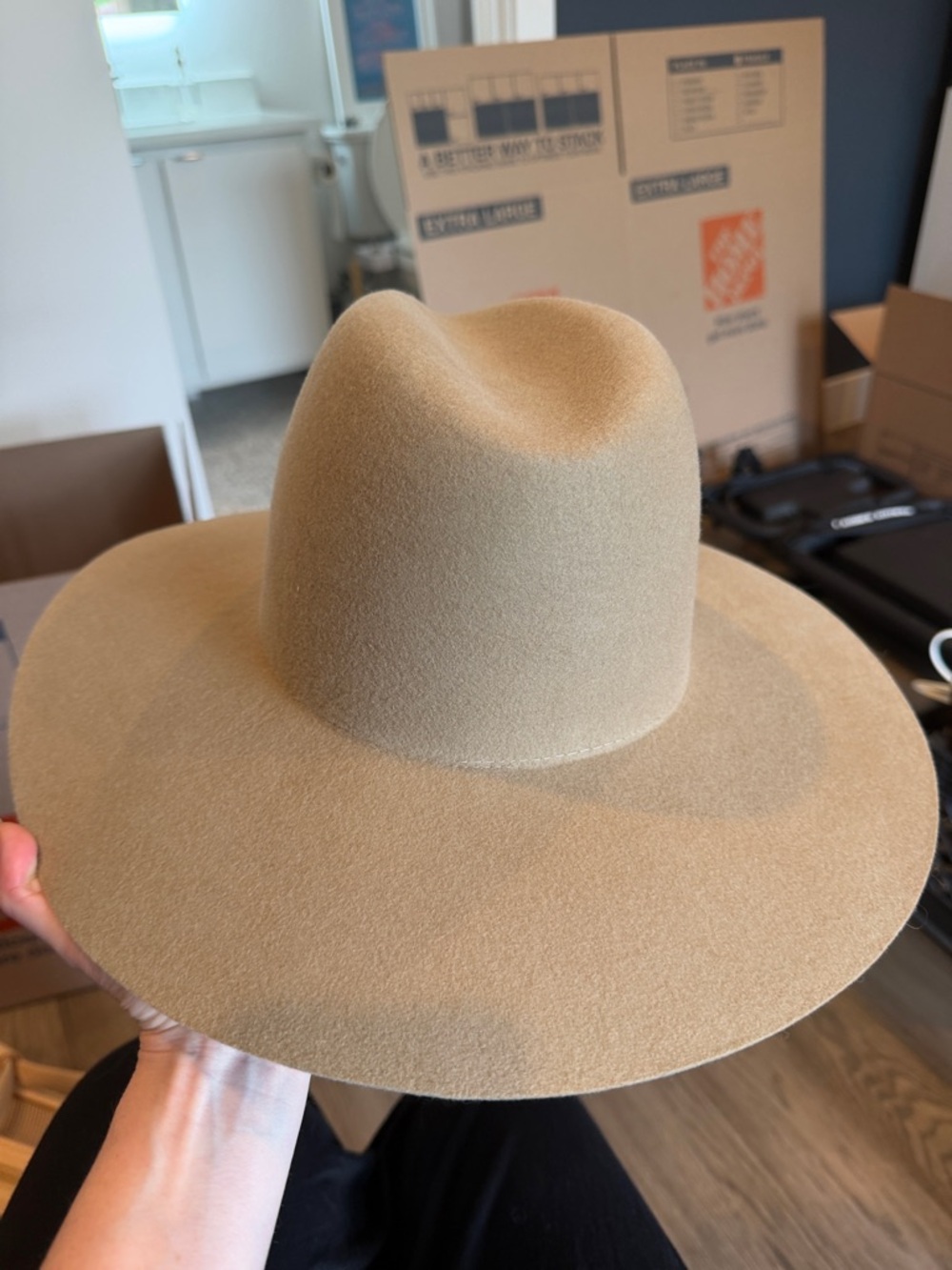 GIGI PIP Black Satin-Lined Felt Hat